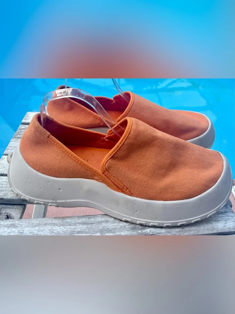 Soft Science Drift Canvas Slip-on Lightweight Boat Shoes Orange Mens 10